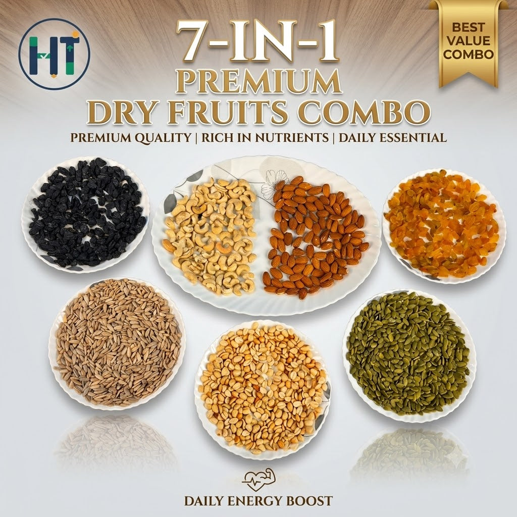 7-in-1 Premium Dry Fruits & Seeds Combo (Total: 700g)